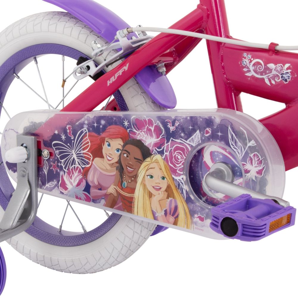 Bicicleta cu roti ajutatoare, Huffy, Disney Princess, 14 inch, Roz