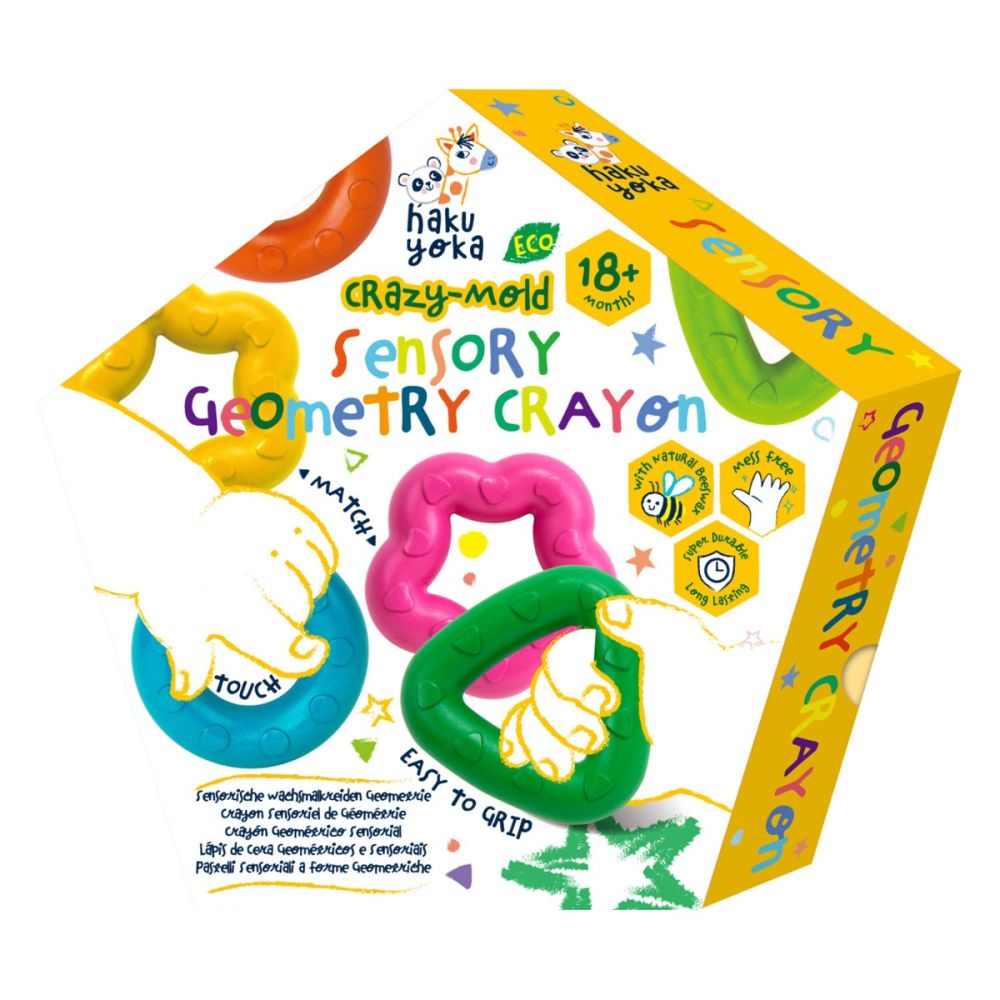 Set 6 creioane cerate geometrice, Avenir, Crazy-Mold, Haku Yoka
