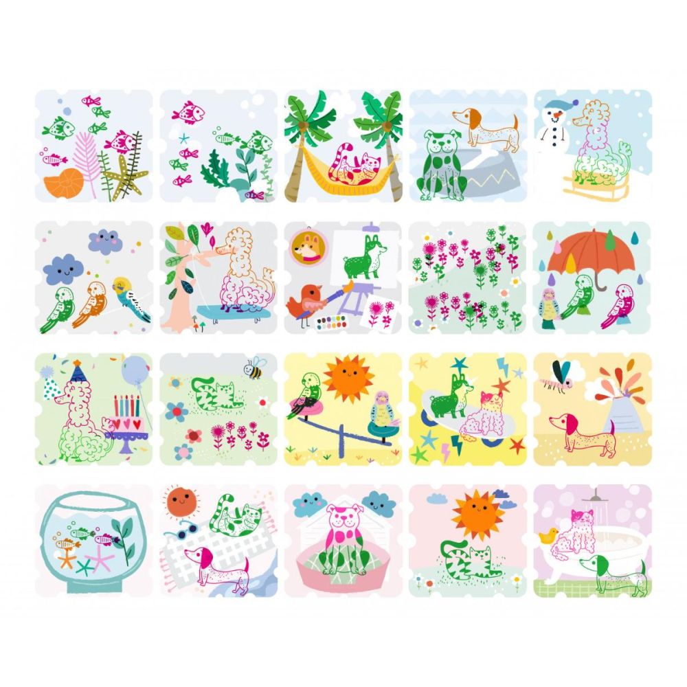 Set portabil de stampile, Avenir, Haku Yoka, Animalutele mele dragi