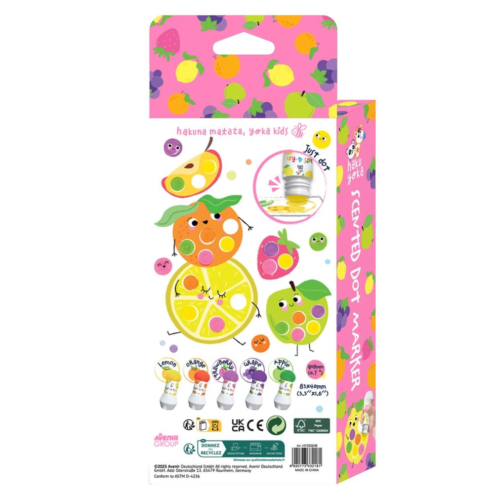 Set 5 carioci lavabile, Avenir, Dots4Fun, Haku Yoka
