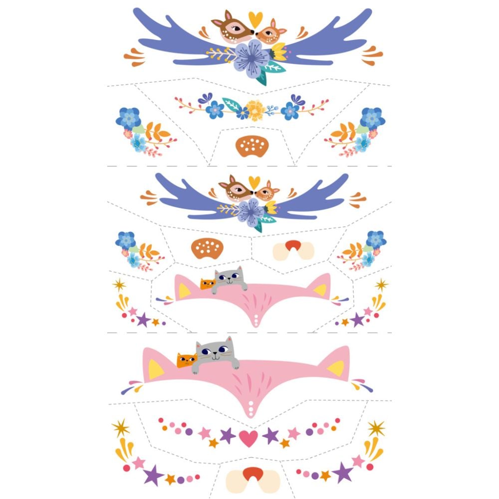 Set stickere si tatuaje pentru fata, Avenir, Animale