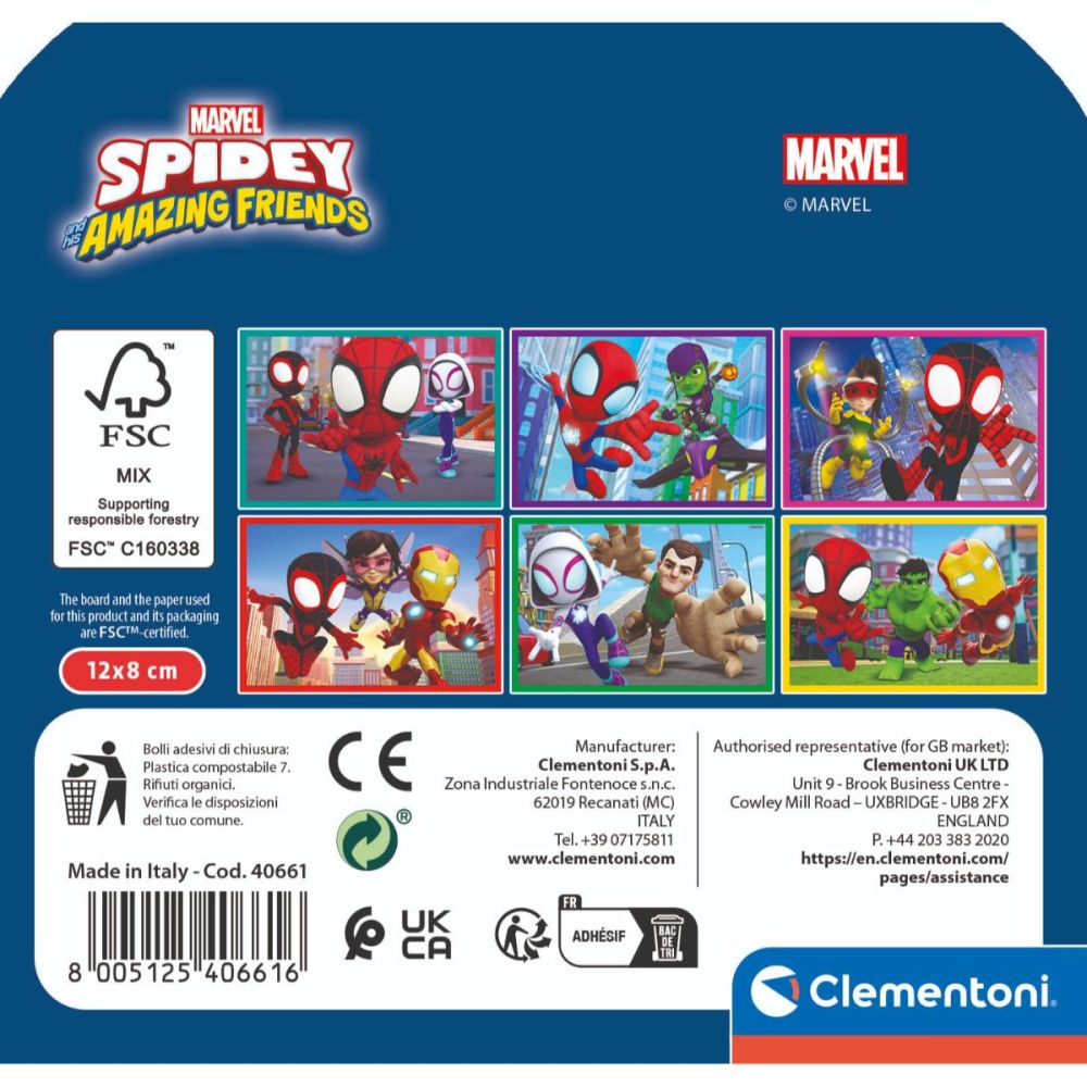 Puzzle Clementoni, Spidey si Prietenii sai Fantastici, 6 cuburi