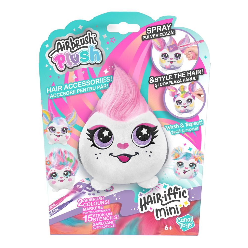 Jucarie de plus de colorat, Airbrush Plush, Mini Hair-iffic