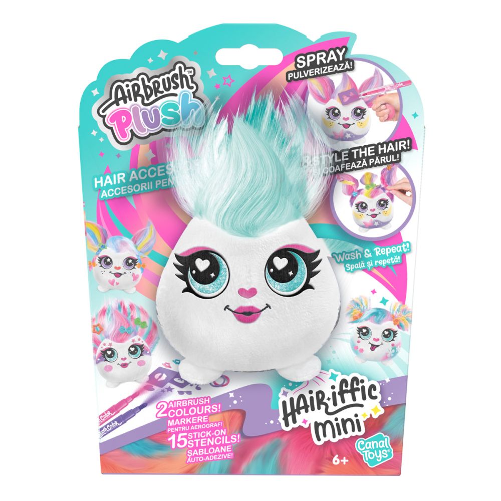 Jucarie de plus de colorat, Airbrush Plush, Mini Hair-iffic