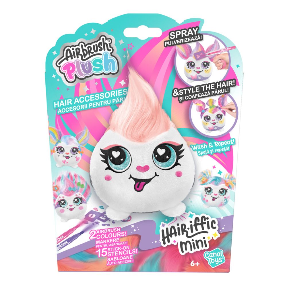 Jucarie de plus de colorat, Airbrush Plush, Mini Hair-iffic