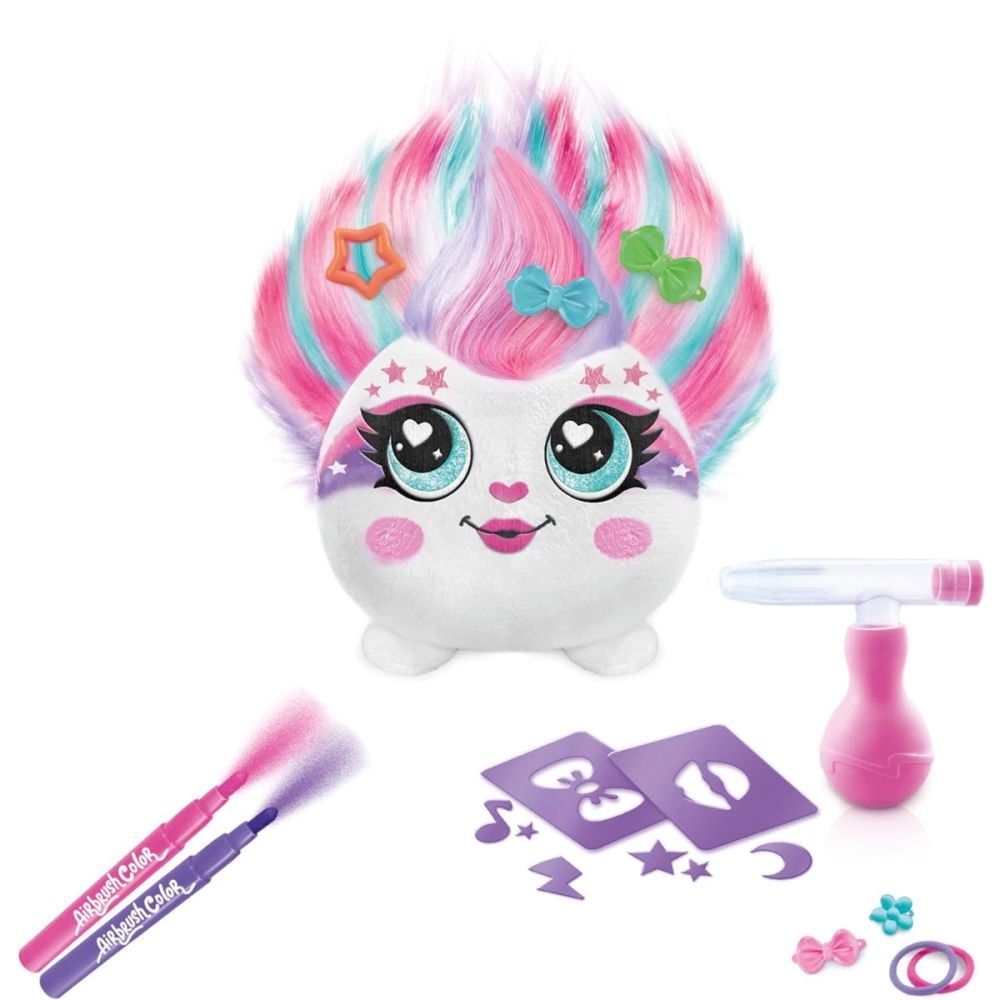 Jucarie de plus de colorat, Airbrush Plush, Mini Hair-iffic | Noriel