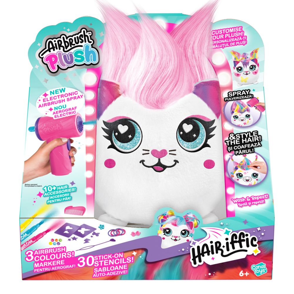 Jucarie de plus de colorat, Airbrush Plush, Hair-iffic Squishy