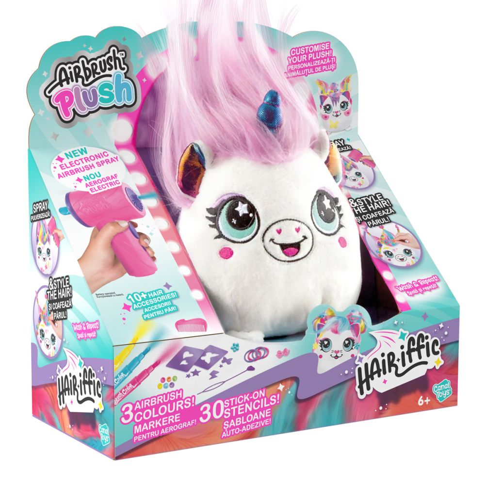 Jucarie de plus de colorat, Airbrush Plush, Hair-iffic Squishy
