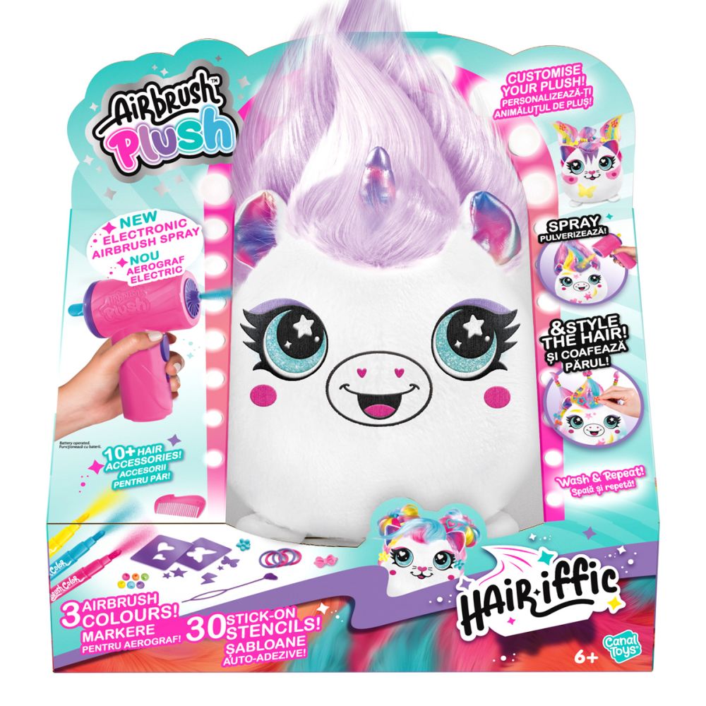 Jucarie de plus de colorat, Airbrush Plush, Hair-iffic Squishy