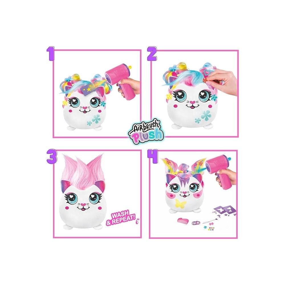 Jucarie de plus de colorat, Airbrush Plush, Hair-iffic Squishy