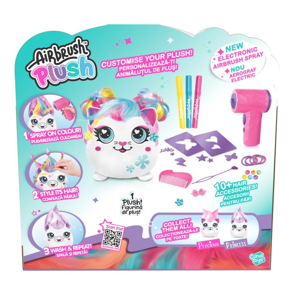 Jucarie de plus de colorat, Airbrush Plush, Hair-iffic Squishy