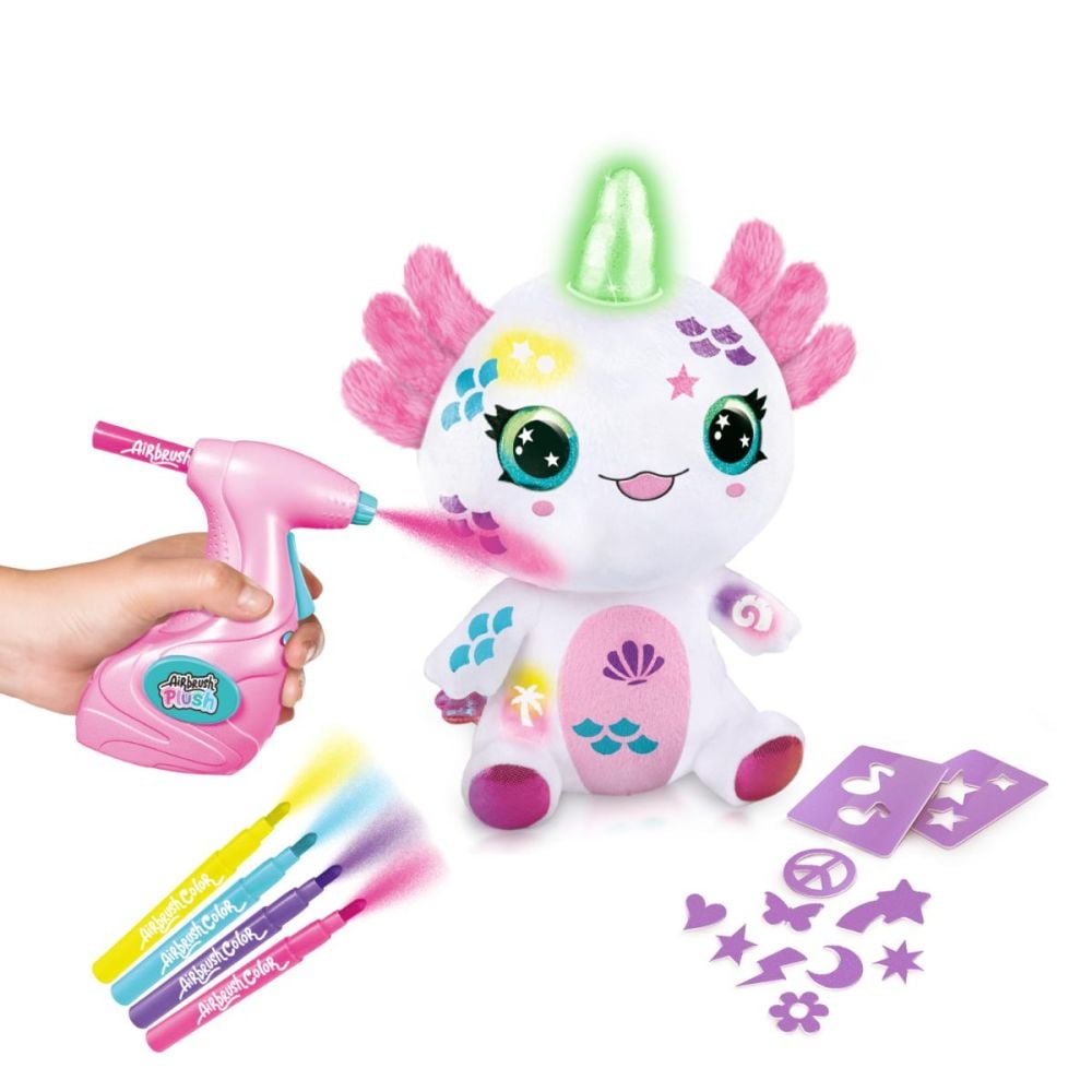 Jucarie de plus de colorat, Airbrush Plush, Light Up, Axoloti
