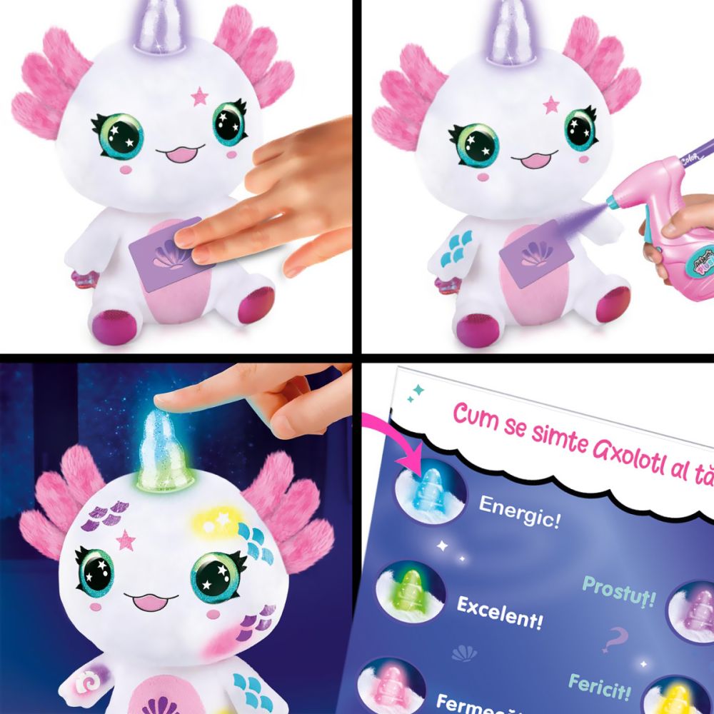 Jucarie de plus de colorat, Airbrush Plush, Light Up, Axoloti
