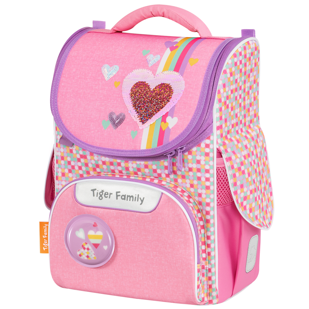 Ghiozdan neechipat, Tiger Family, Nature Quest, Pink Amour