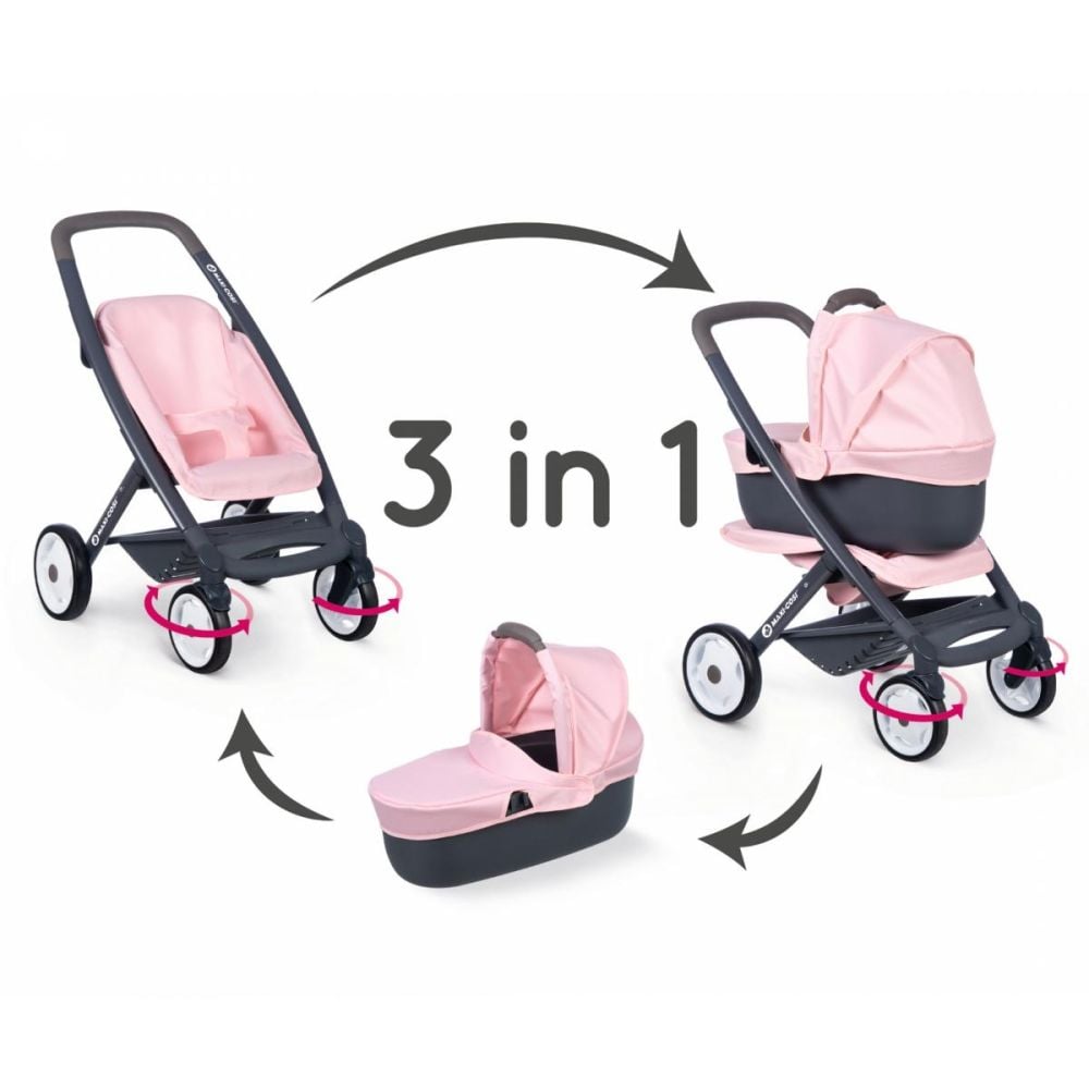 Carucior 3 in 1 pentru papusi, Smoby, Maxi Cosi
