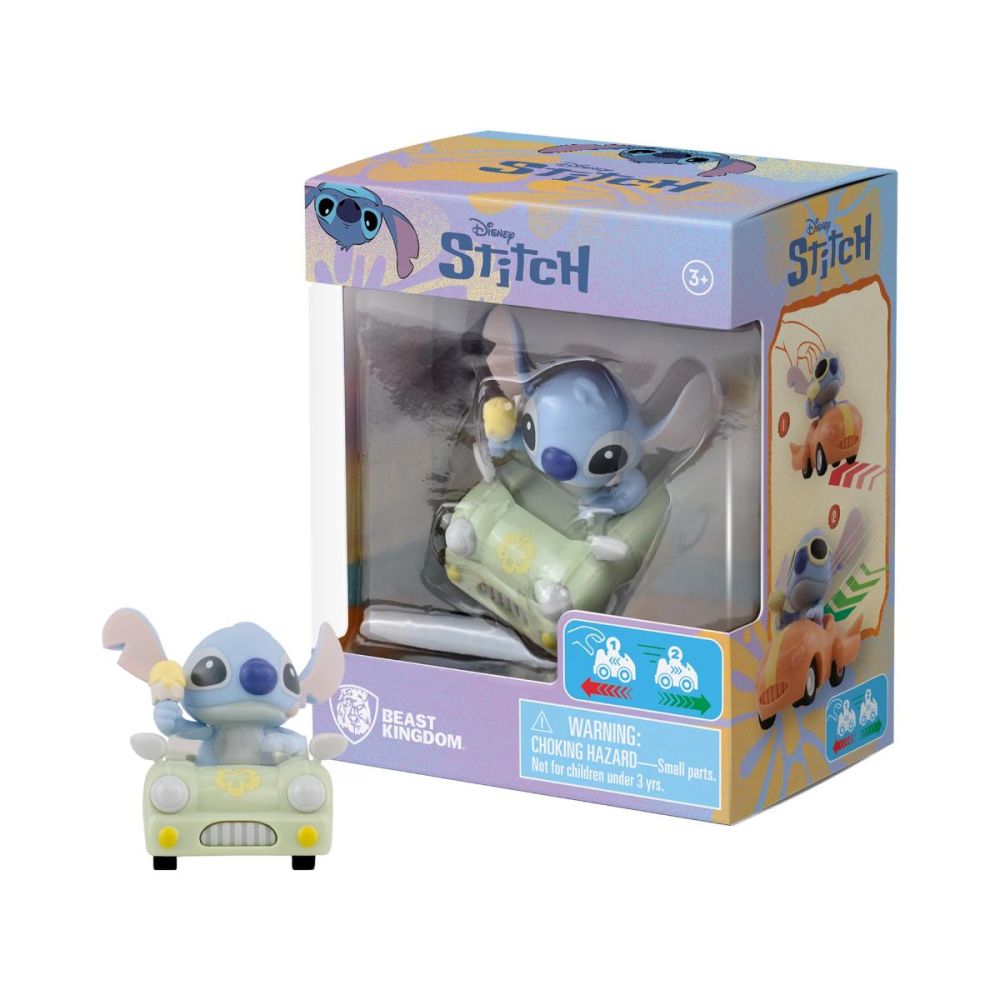 Figurina cu vehicul, Yume, Disney Stitch, Zoom Hero S2