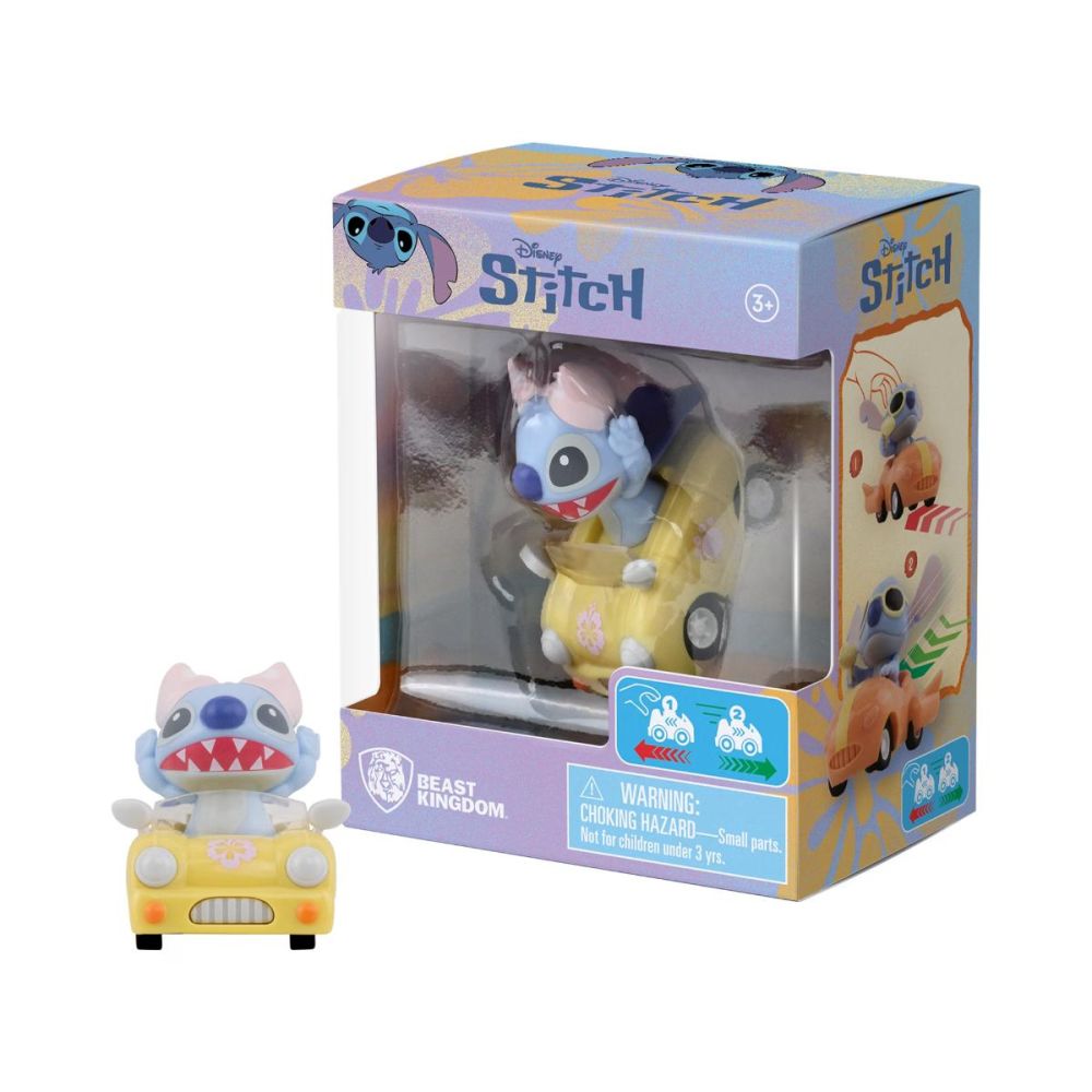 Figurina cu vehicul, Yume, Disney Stitch, Zoom Hero S2