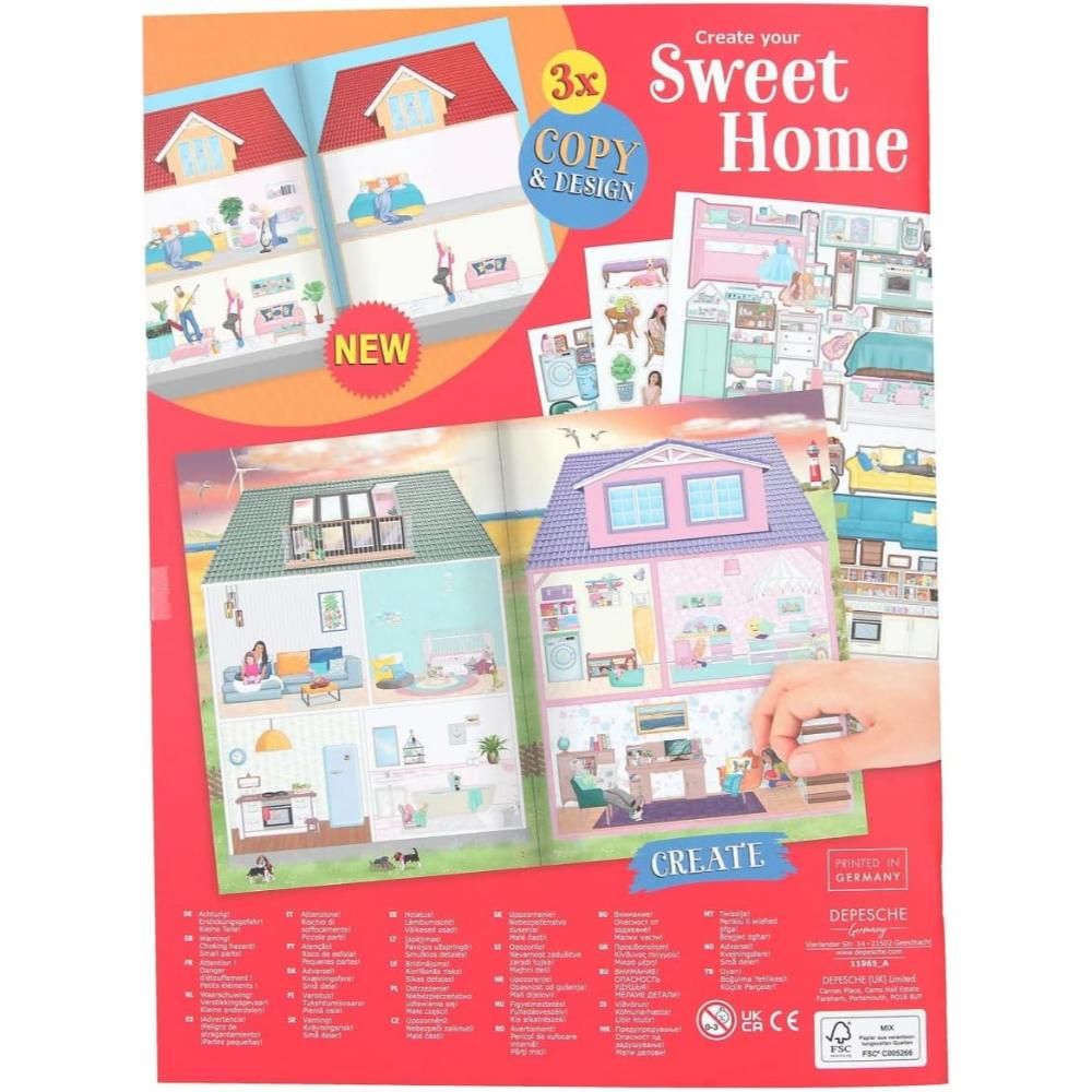 Carte de colorat si autocolante, Depesche, Trends Sweet Home