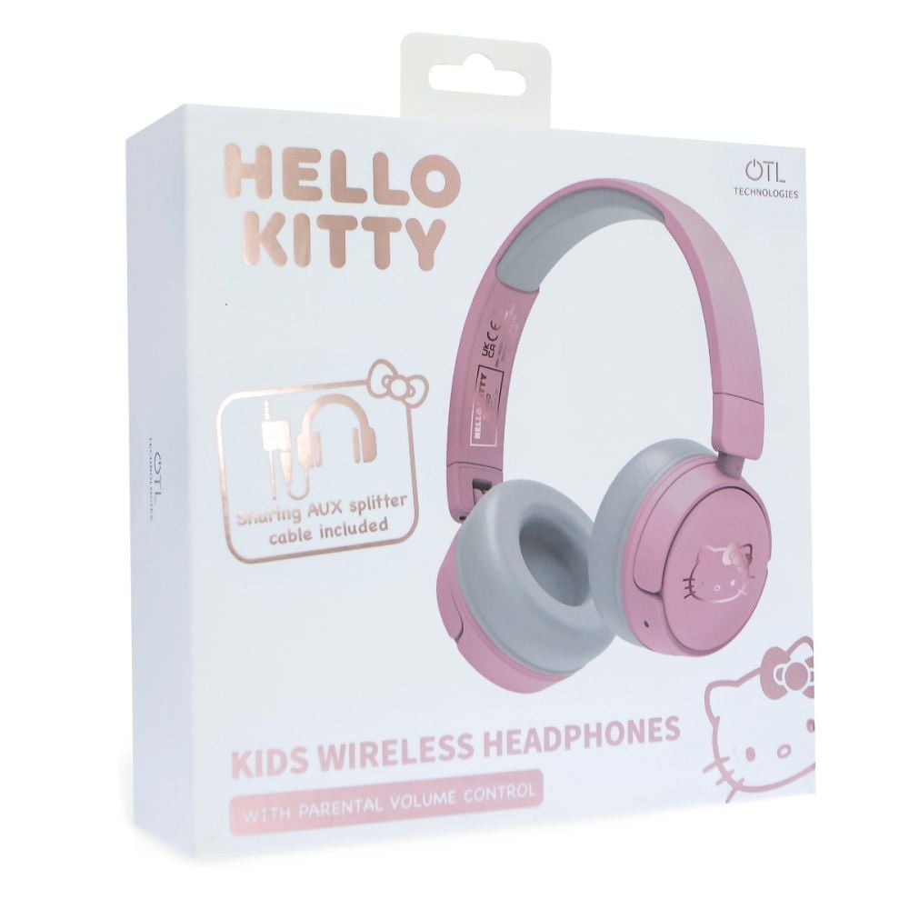 Casti wireless, OTL, On-ear, Hello Kitty Rose Gold