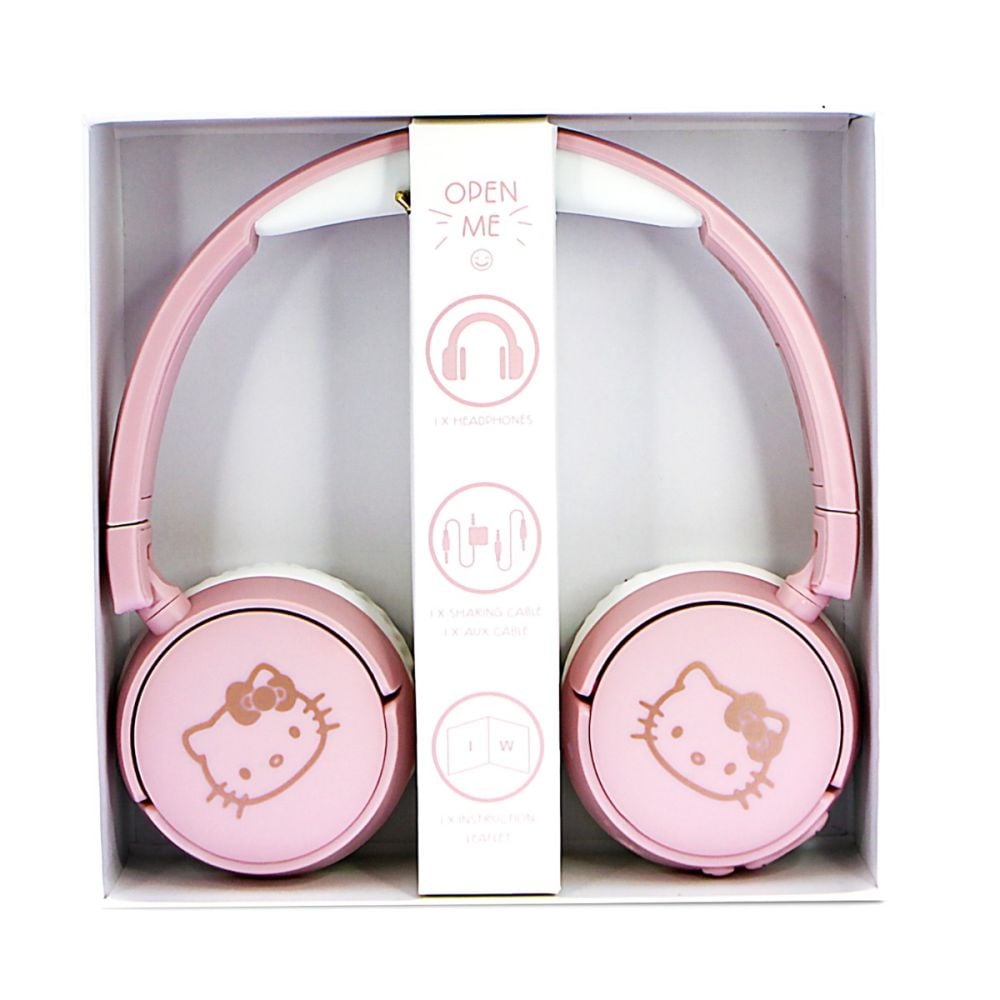 Casti wireless, OTL, On-ear, Hello Kitty Rose Gold
