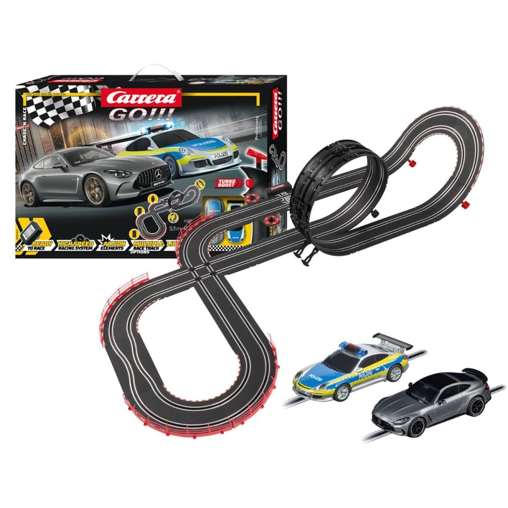 Set pista pentru curse cu 2 masinute, Carrera, Chase n Race