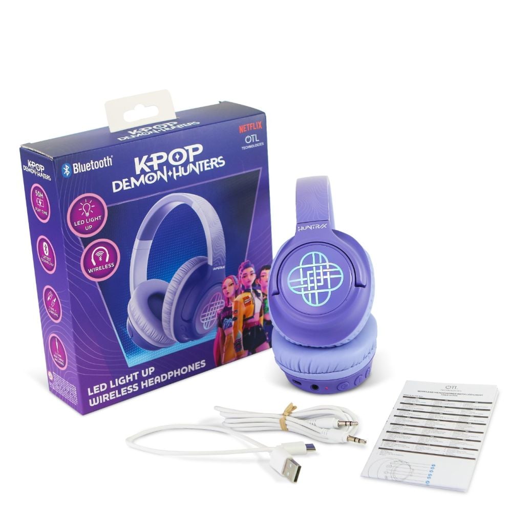 Casti wireless cu lumini LED, OTL, K-Pop Demon Hunters
