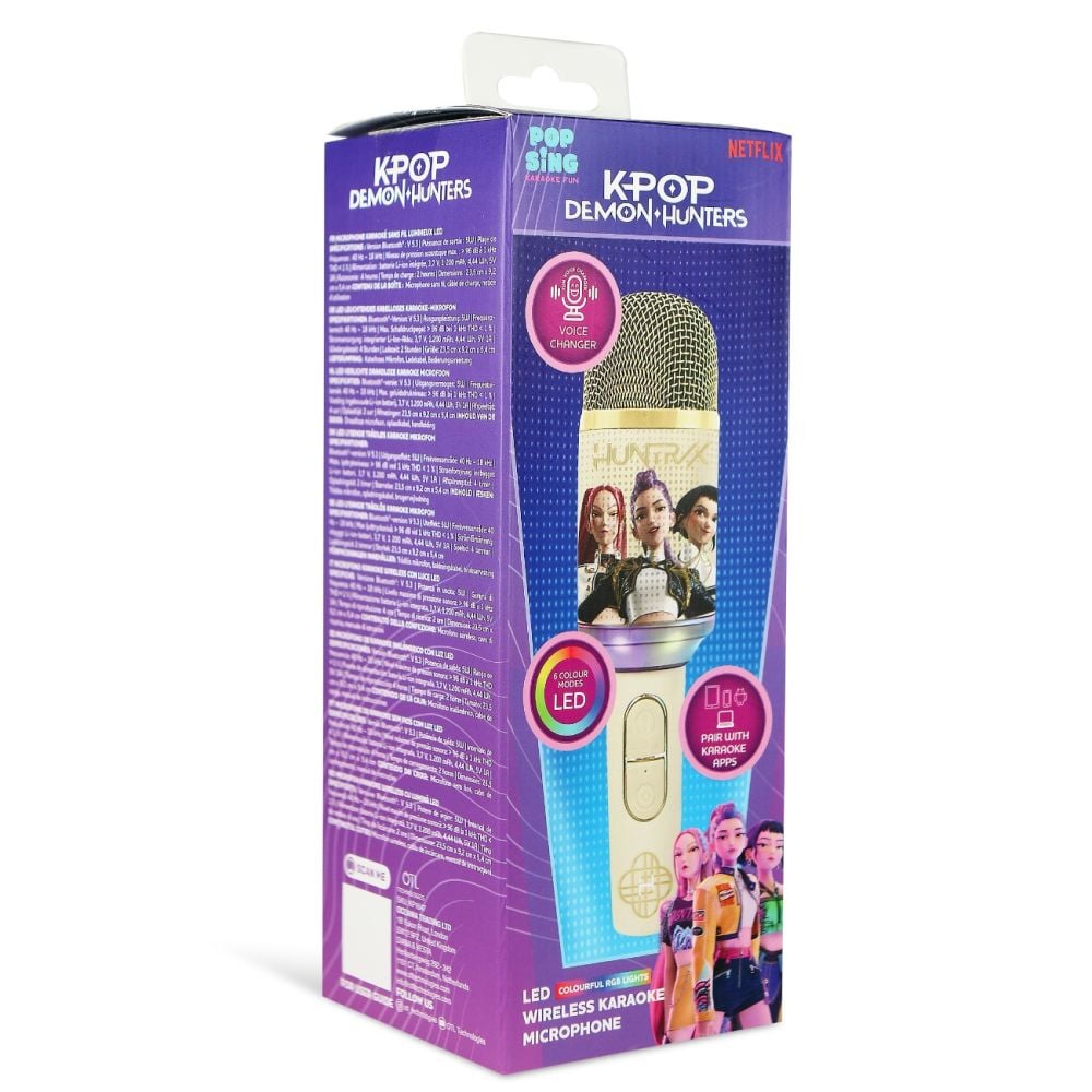 Microfon karaoke wireless PopSing, OTL, K-Pop Demon Hunters, Gold