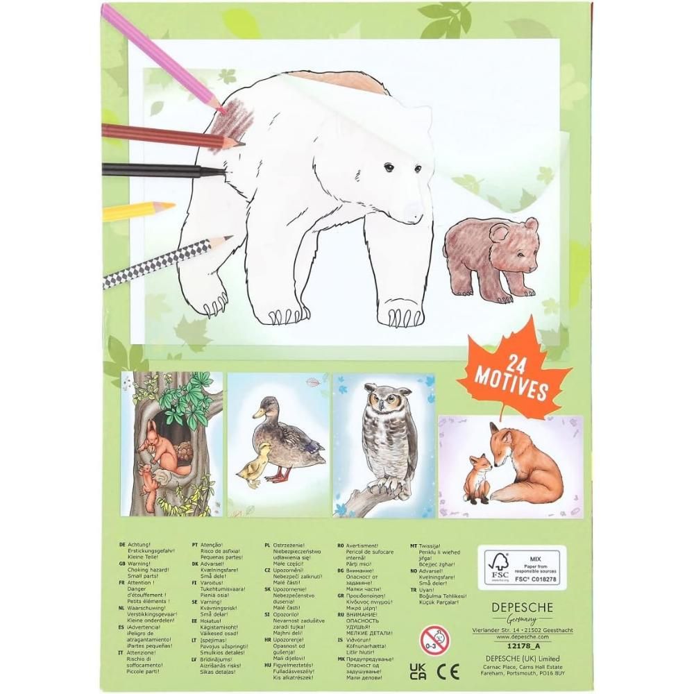 Carte de colorat si copiat, Depesche, Wildlife