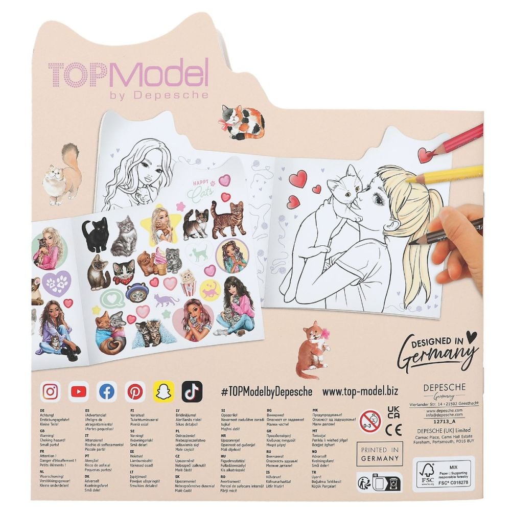 Carte de colorat, Depesche, TOPModel, Kitty