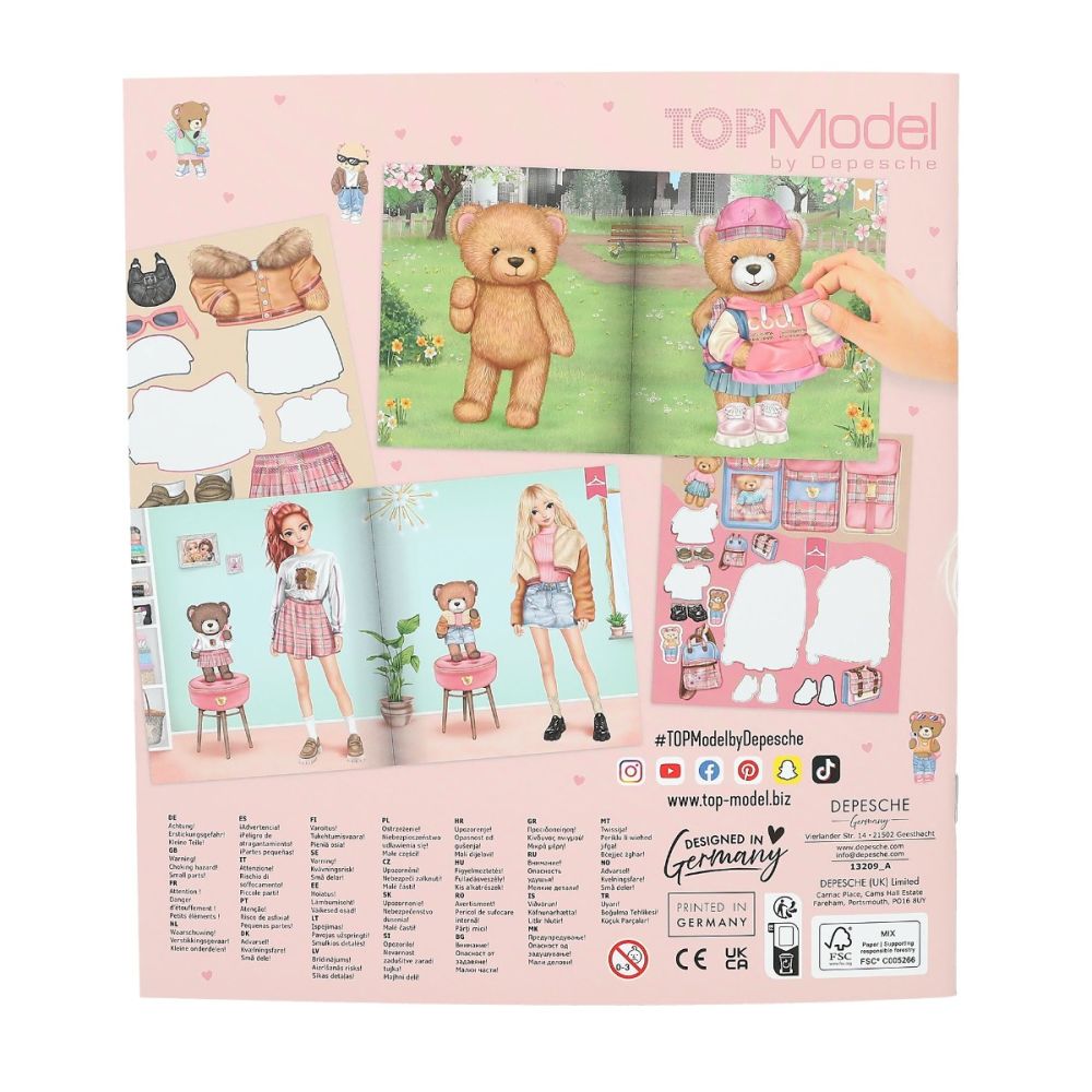 Carte cu stickere, Depesche, TOPModel, Team Teddy