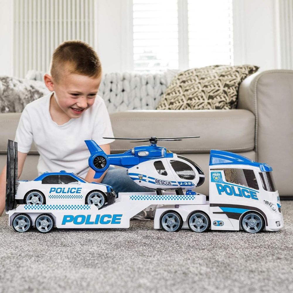 Transportator cu elicopter si masina, Teamsterz, Mighty Machines, Police