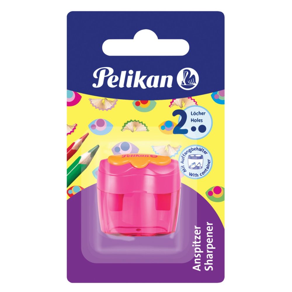 Ascutitoare din plastic, dubla cu container, Pelikan