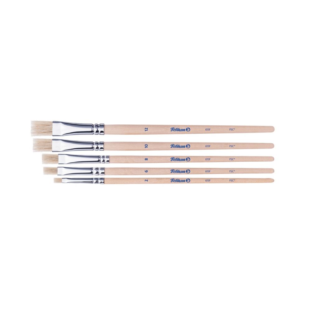Set 5 pensule cu varf lat, Pelikan Starter, Seria 613F