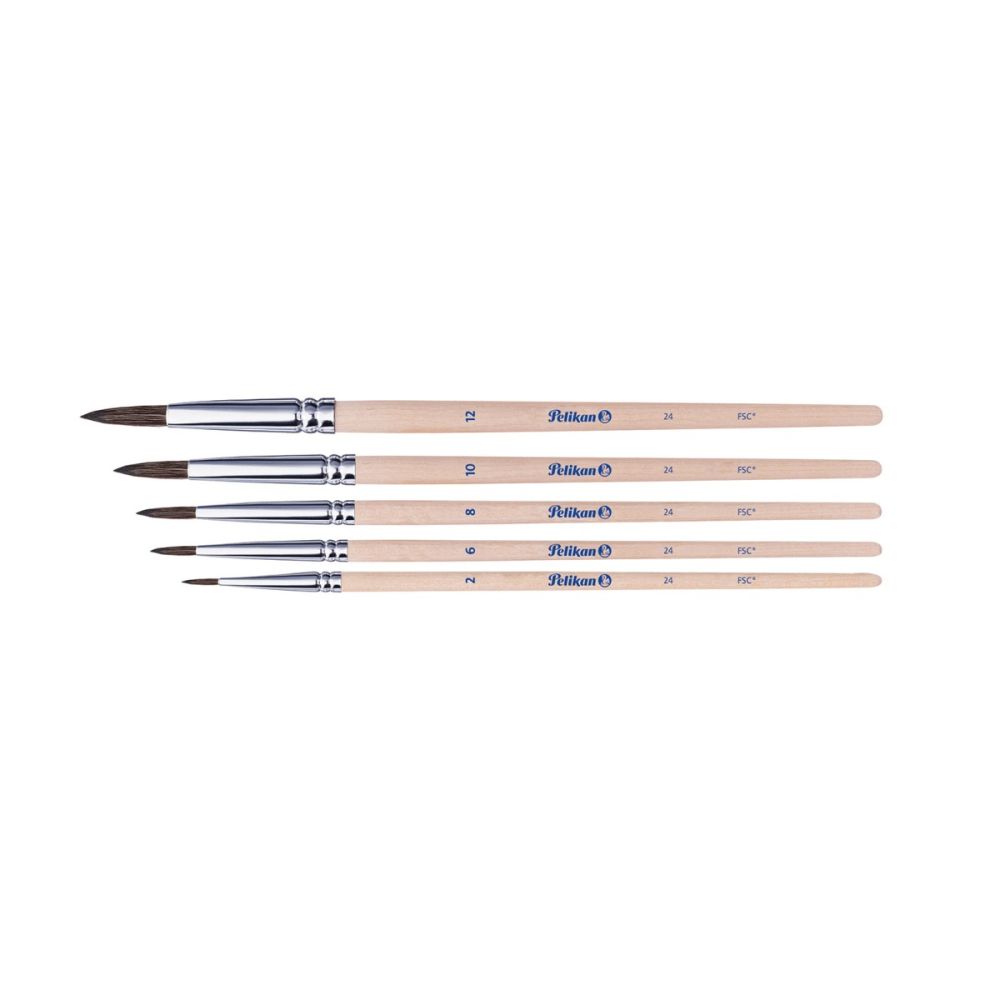 Set 5 pensule cu varf rotund, Pelikan Starter, Seria 24