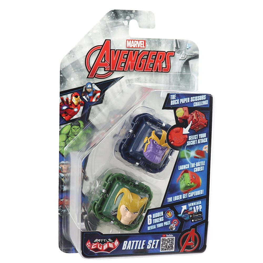 Set 2 figurine de lupta Battle Cubes Avengers, Thanos vs Loki