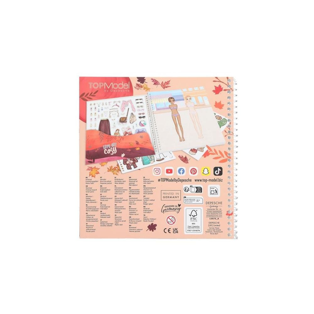Carte cu stickere, Depesche, TopModel, Dress Me Up Cosy