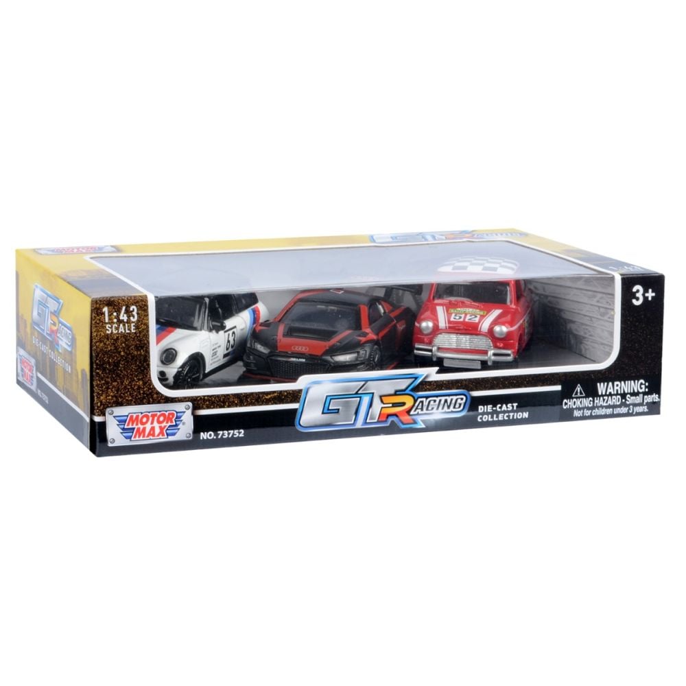 Set 3 masinute metalice, Motormax, GT Racing, 1:43