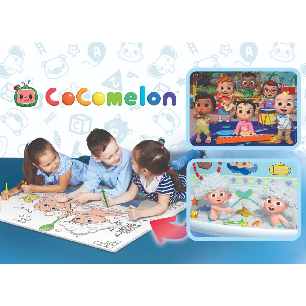 Puzzle de podea 2 in 1 Cocomelon Lisciani, Sa construim, Maxi, 2 x 12 piese