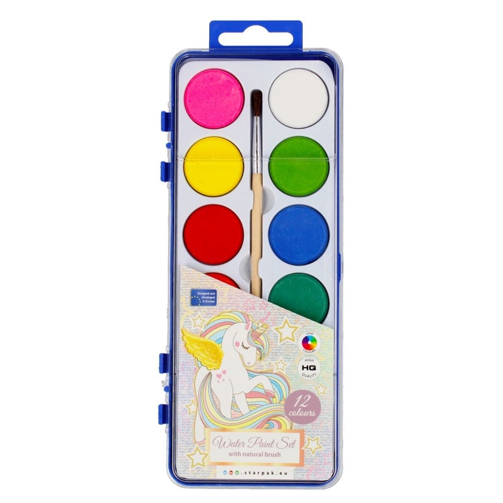 Acuarele Starpak, Unicorn, 12 culori 