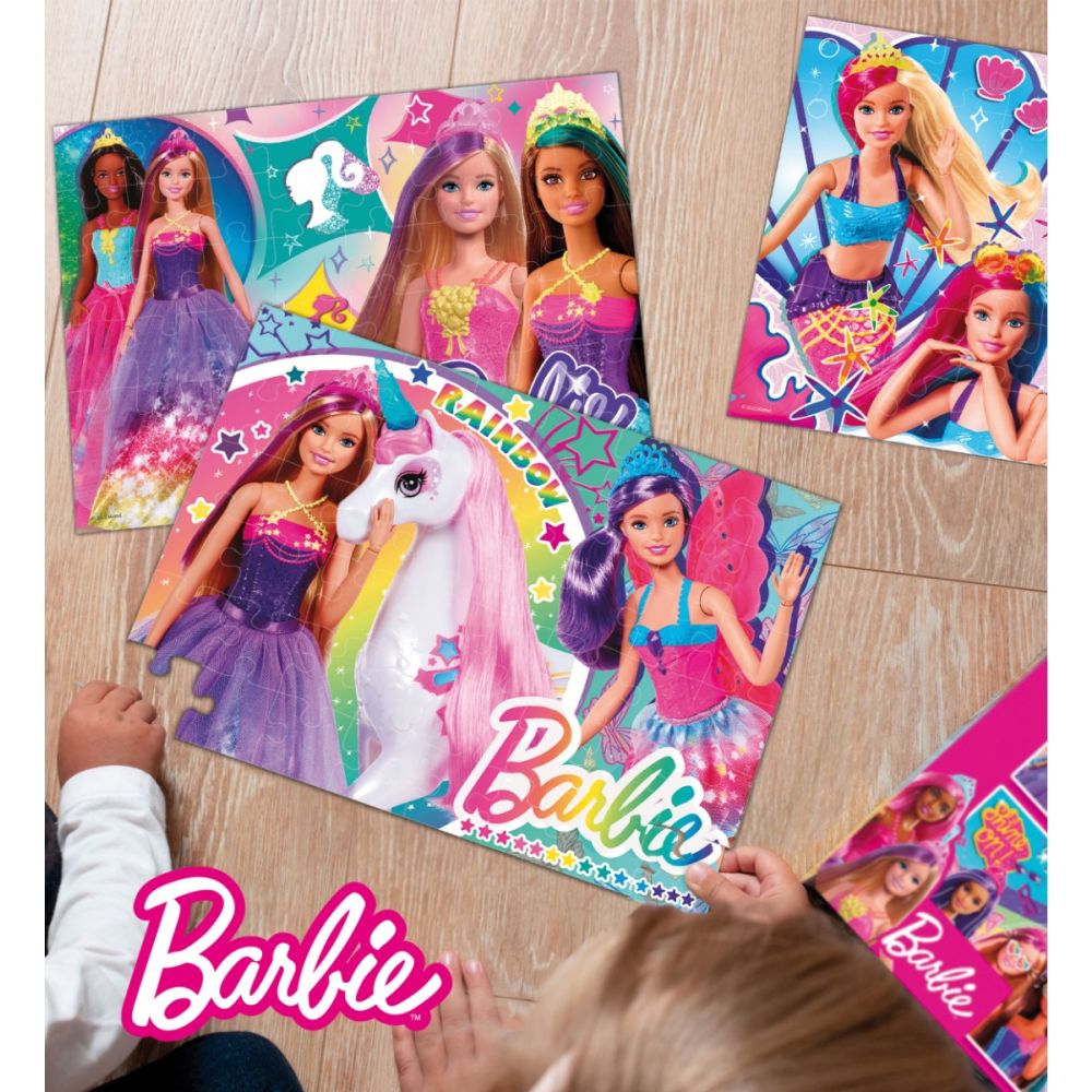 Puzzle de podea Lisciani, Barbie, Maxi, 4 x 48 piese