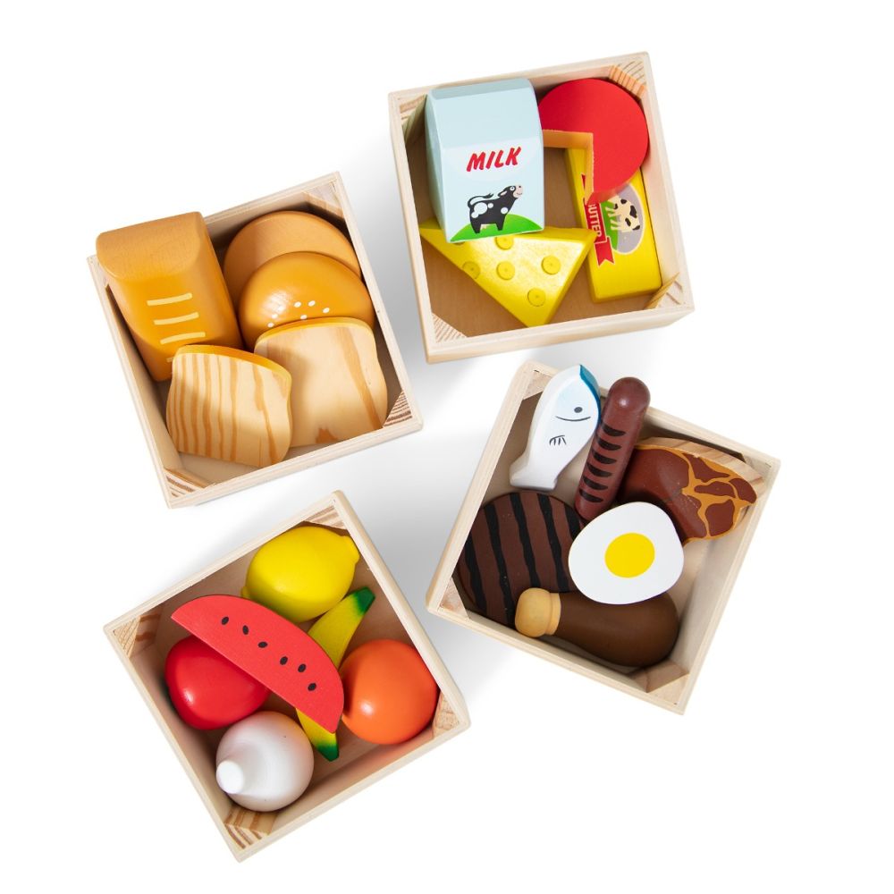Set de joaca, Melissa & Doug, Produse alimentare din lemn, 21 piese, 6074866