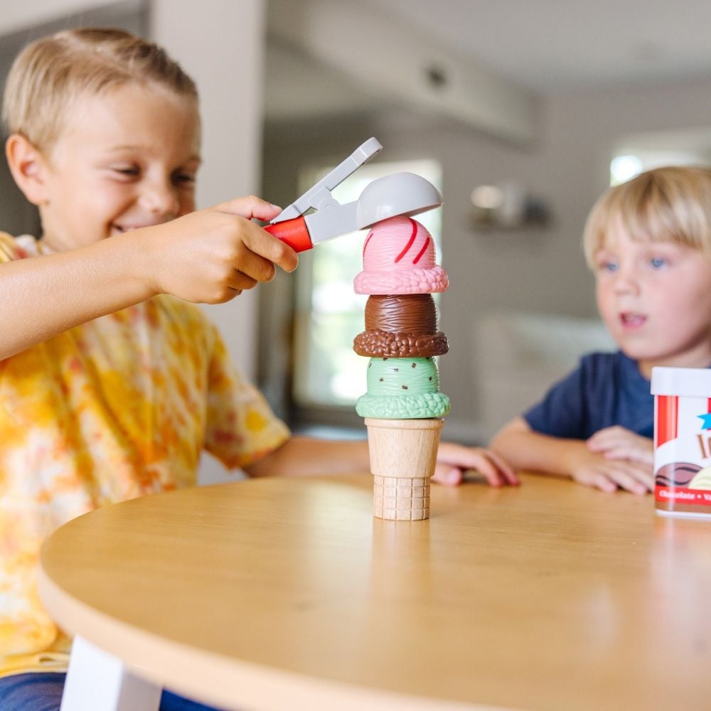Set de joaca, Melissa & Doug, Inghetata la cornet, 8 piese, 6074871