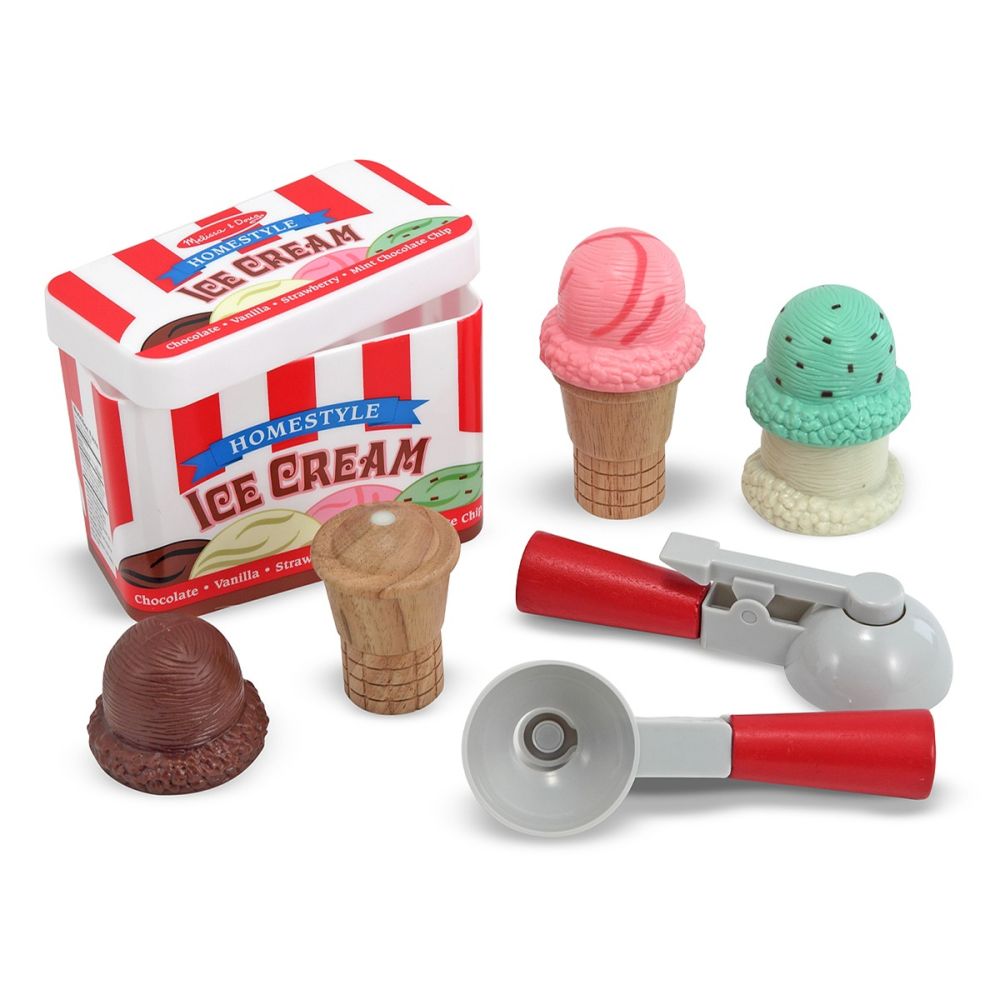 Set de joaca, Melissa & Doug, Inghetata la cornet, 8 piese, 6074871