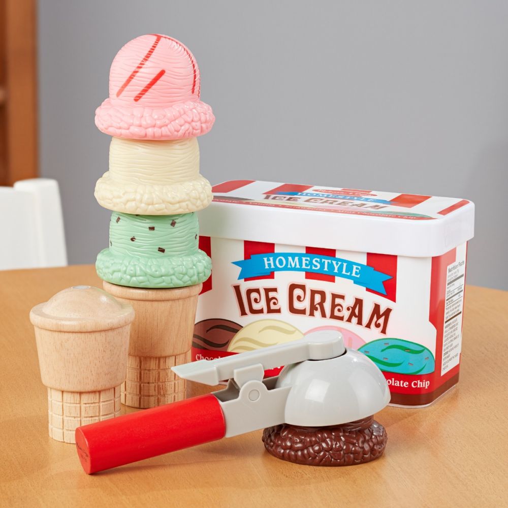Set de joaca, Melissa & Doug, Inghetata la cornet, 8 piese, 6074871