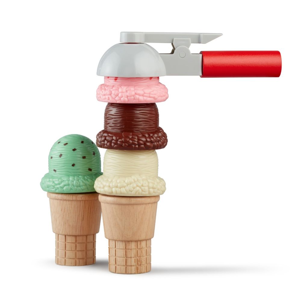 Set de joaca, Melissa & Doug, Inghetata la cornet, 8 piese, 6074871