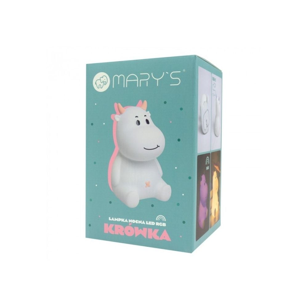 Lampa de noapte cu lumini LED, Marys, Vacuta, Roz