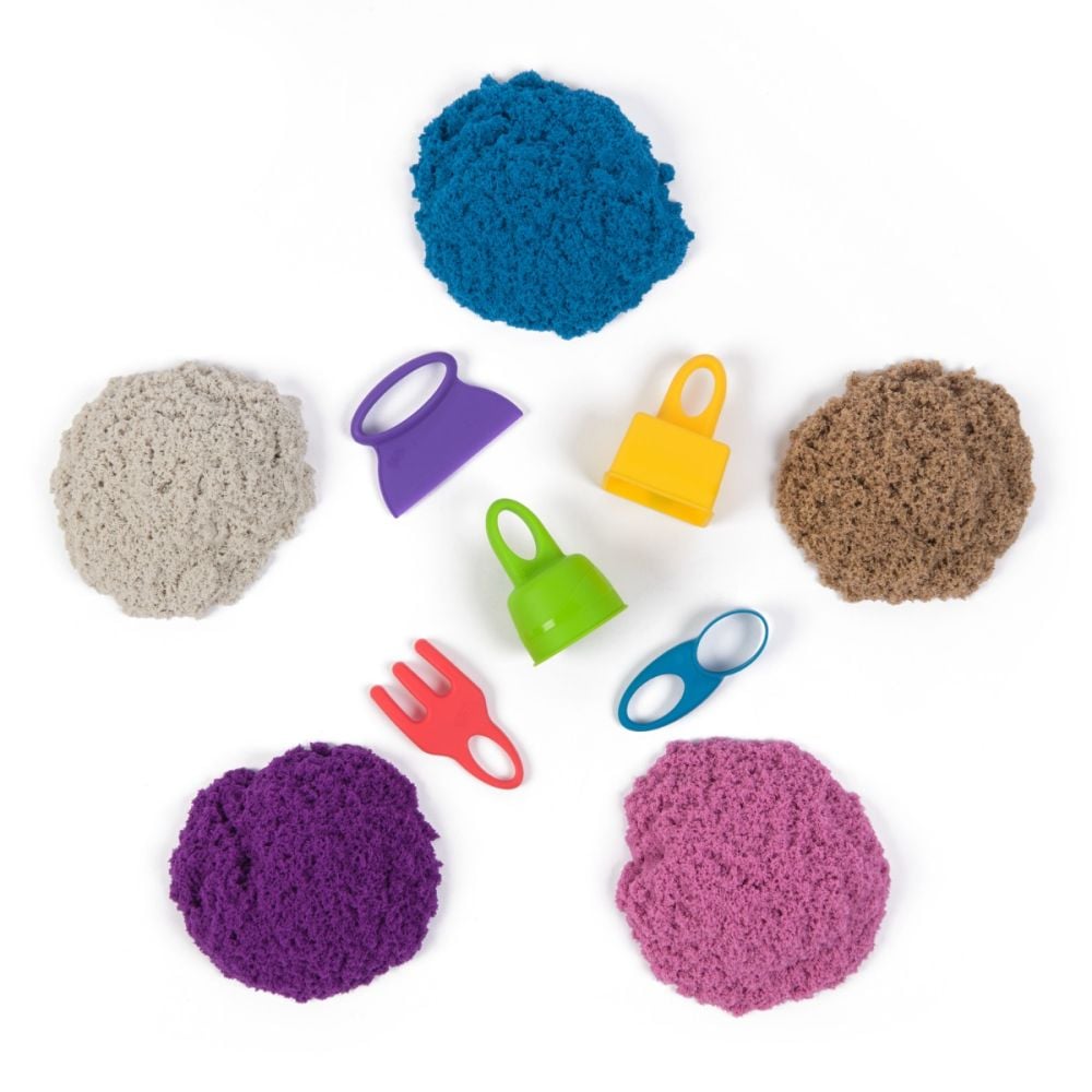 Set de joaca cu nisip si accesorii, Kinetic Sand, Sensory Case, 6069784