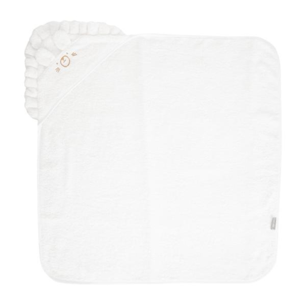 Prosop de baie cu gluga si broderie, Lorelli, 90 x 90 cm, bumbac, White