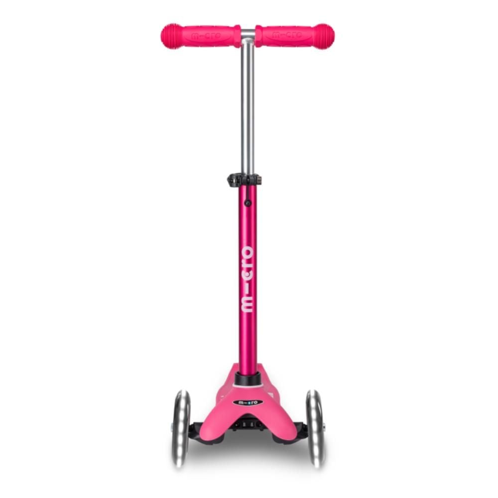 Trotineta cu 3 roti si lumini LED, Micro, Mini Deluxe, Roz