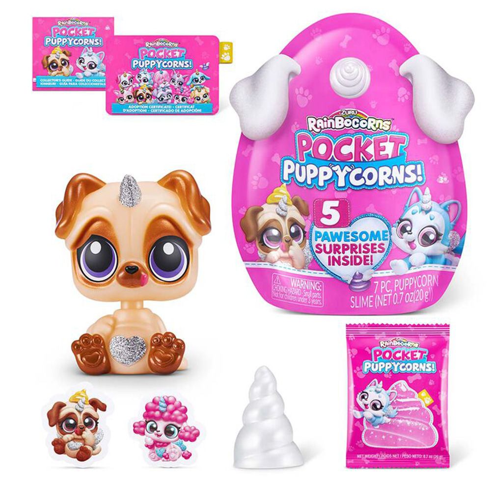 Figurina surpriza, Rainbocorns, Pocket Puppycorns